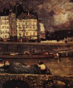 James Wilson Morrice The Left Branch of the Seine before the Place Dauphine oil painting artist